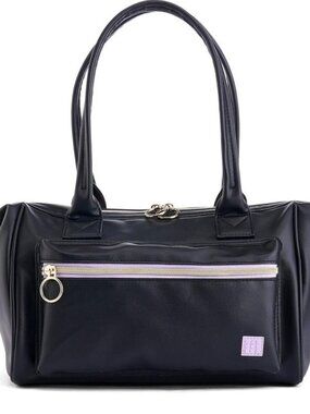 Caboodles Women's Soft, Pleather "Envy It," "Drs." Bag Black & Lavender Gold Zip